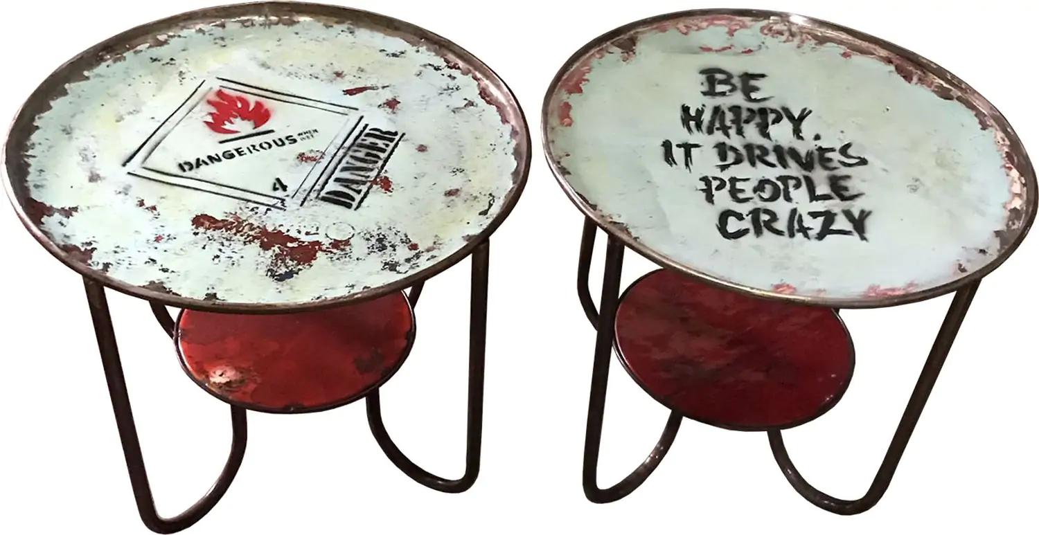  Product image 3 of the product “Table drum recycle metal H50, L59, W59 cm, metal art. ”